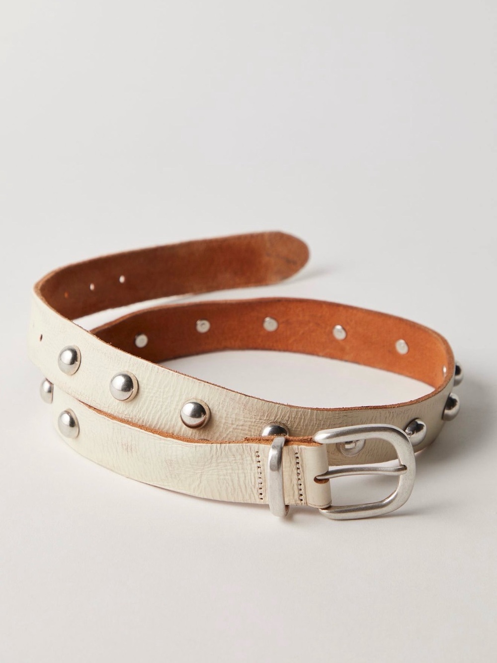 Free People Rhodes leather belt in ‘Mineral’, size S/M